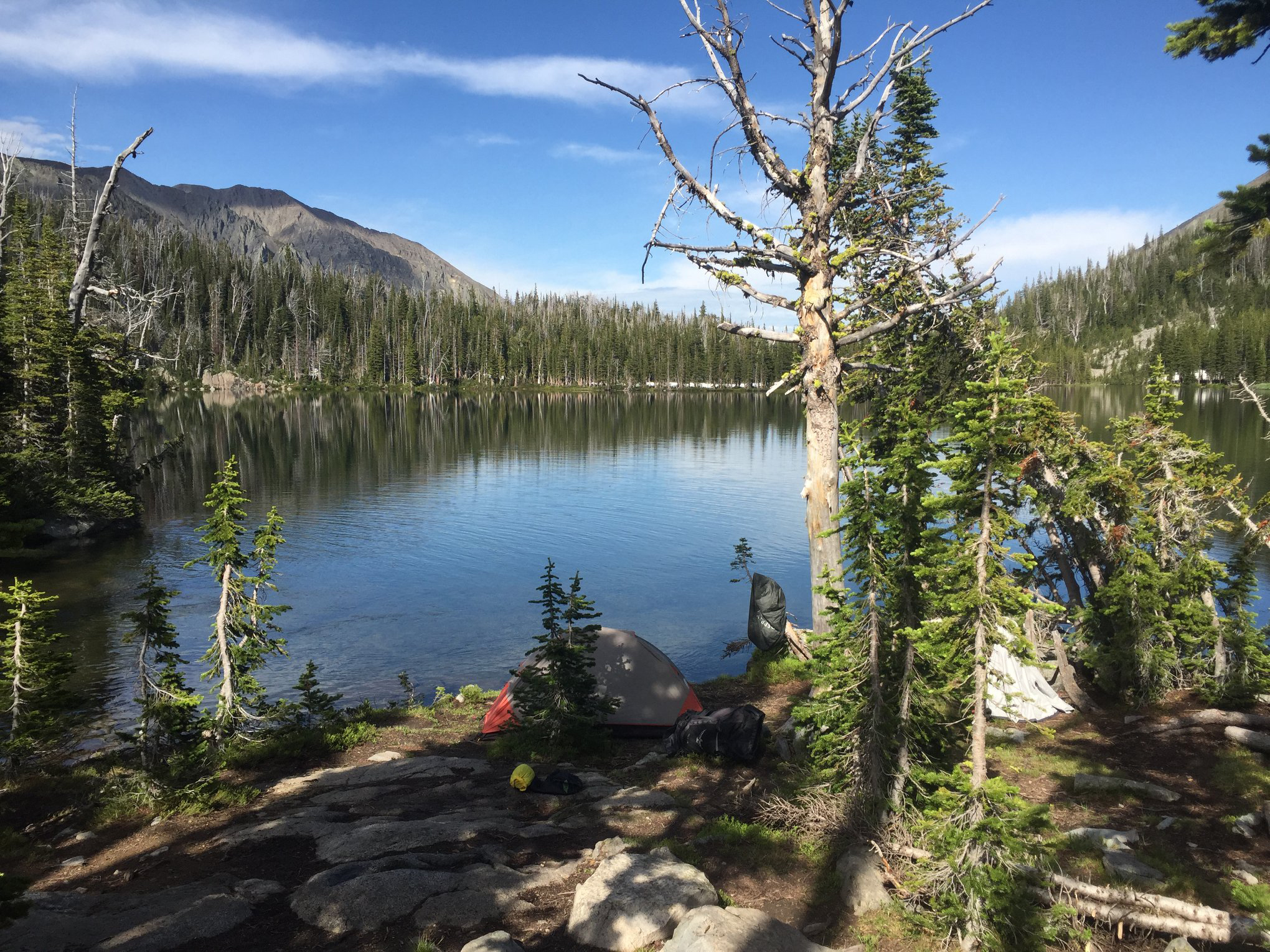 Photo Contest Winner, Youth 3rd place: Blue Lake in the Crazy mountains. David M., Troop 1, Great Falls.